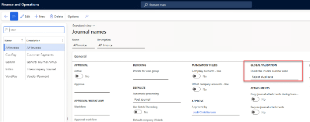Screenshot of AMCS Duplicate Check for Global Invoices in action