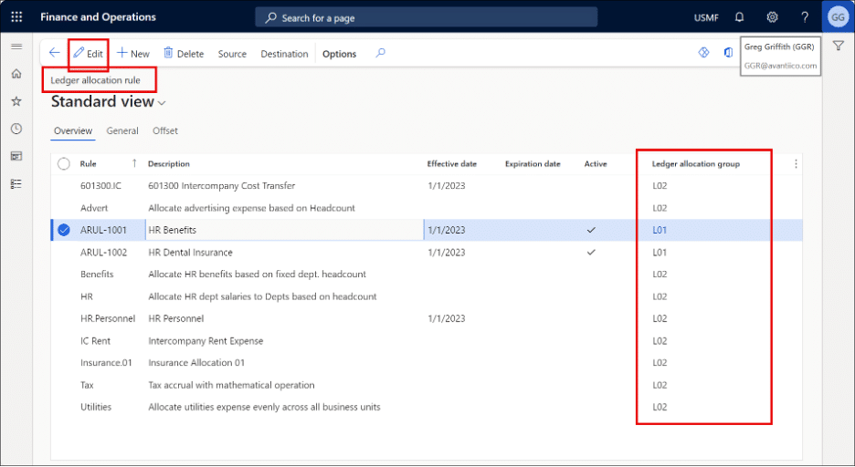 How To Assign Ledger Allocation Groups to Allocation Rule Using AMCS in D365