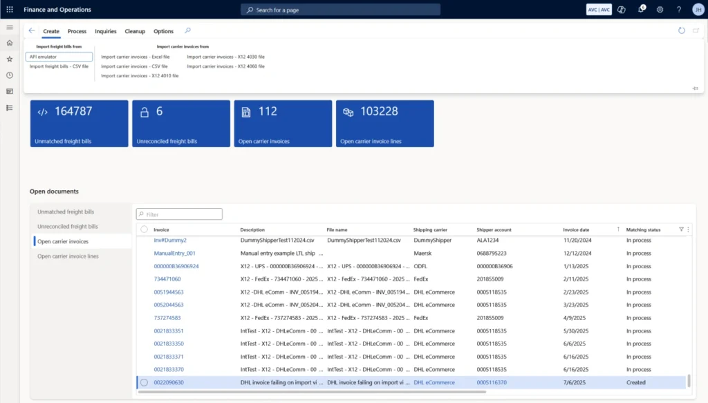 Import Freight Bills & Carrier Invoices – Freight Invoice Automation 1@2x
