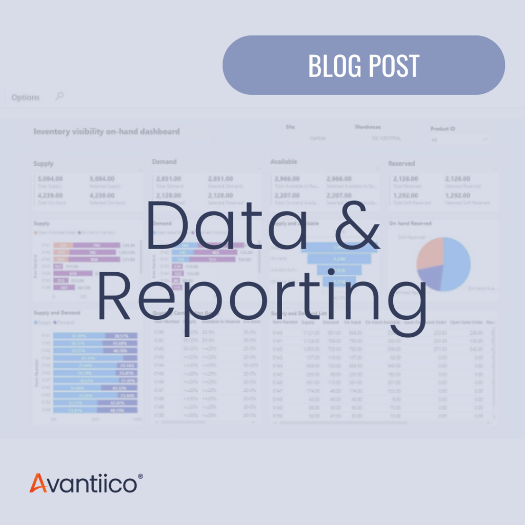 A featured image for an article exploring the possibilities in data, analytics, and reporting when integrating Power BI with D365 F&SCM.