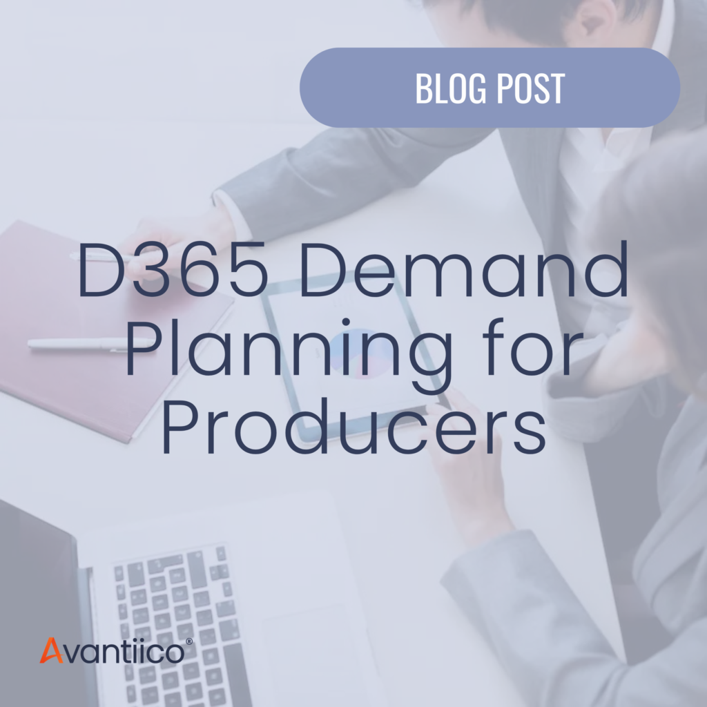 A cover photo for an article that's about D365 Demand Planning for producers using Supply Chain Management (SCM).