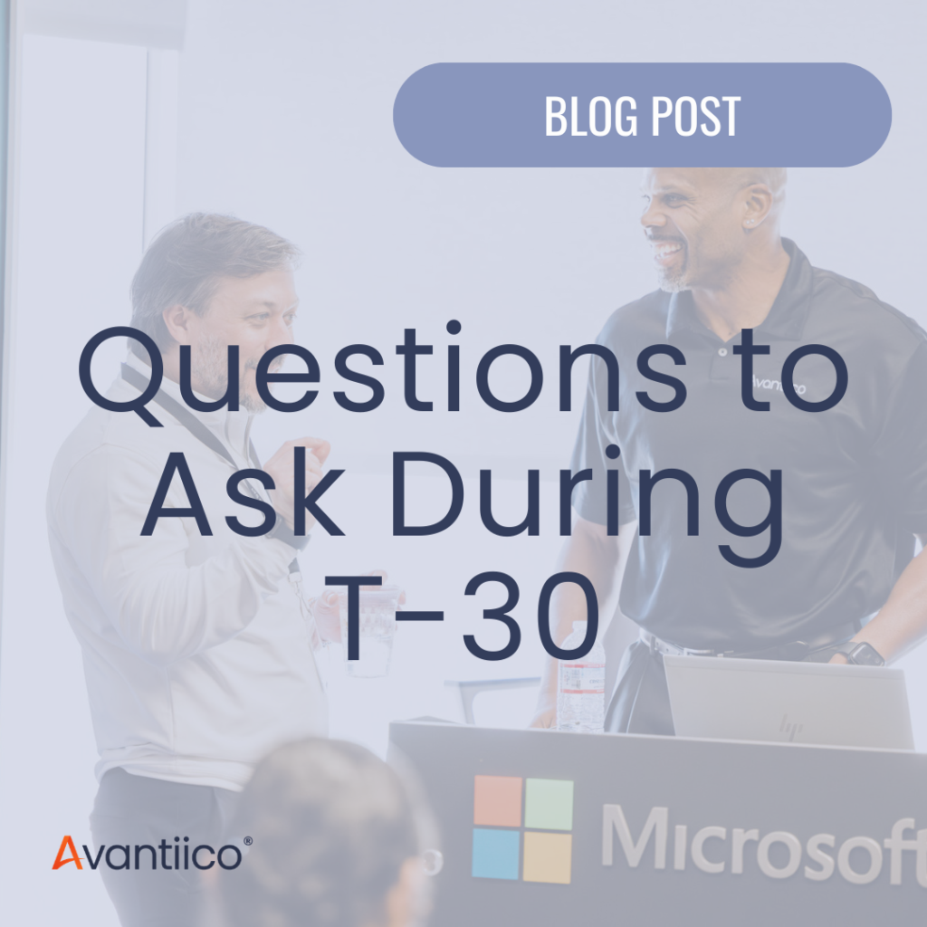 A cover image featuring one of our SMEs talking to a client and answering common D365 license enforcement T-30 last minute questions with a smile.