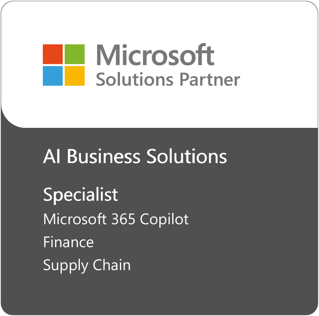 Microsoft Solutions Partner badge for AI Business Solutions with Microsoft 365 Copilot Specialist designation