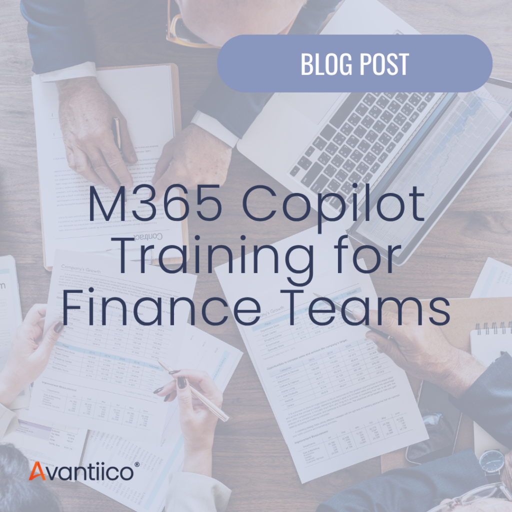 A cover image for an article about Microsoft 365 Copilot training for Finance Teams & Leaders.